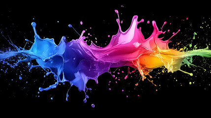 Aufkleber - Dynamic abstract paint splash background vibrant liquid spectrum illustration