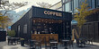 © Andres Mejia - Modern coffee shop made from shipping container offering outdoor seating