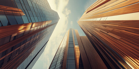 Aufkleber - Modern skyscrapers reaching for the sky in a futuristic city