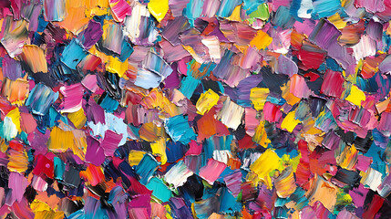 Aufkleber - Vibrant abstract rough colorful multicolored art painting texture with energetic oil brushstrokes and palette knife paint on canvas seamless pattern background