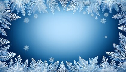 Canvas Print - Blue winter frosty background