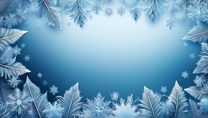 Canvas Print - Wintery blue frosty frame