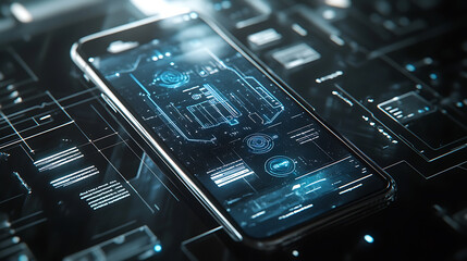Aufkleber - A modern smartphone showcasing advanced artificial intelligence integration, highlighting the seamless AI usage in everyday mobile functions and applications