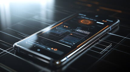 Poster - A modern smartphone showcasing advanced artificial intelligence integration, highlighting the seamless AI usage in everyday mobile functions and applications