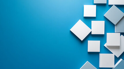 Aufkleber - Blue background with white and silver squares in the lower right corner, representing technology or digital marketing
