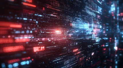 Futuristic AI coding agent concept with digital code, artificial intelligence, and tech innovation, Ideal for illustrating advanced technology, machine learning, and programming