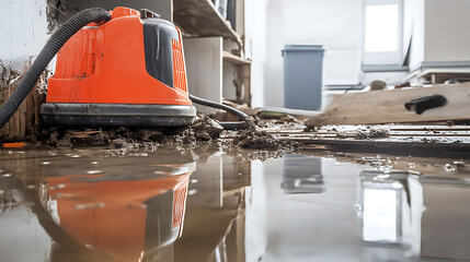 Aufkleber - Water damage restoration services for leaky homes using commercial blowers, dehumidifiers and pipes to remove water and moisture from wet floors, Repair the house, Home insurance