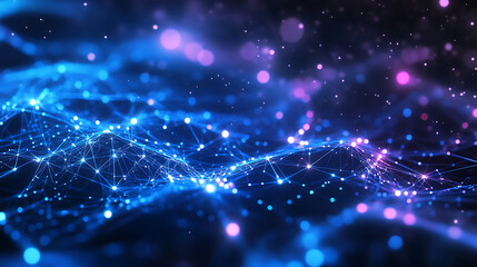 Poster - Abstract digital network map of usa data transfer and connectivity visualization futuristic design