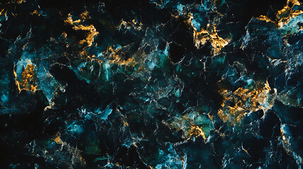 Poster - Dark grainy background with green teal blue brown yellow tones abstract