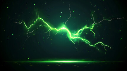 Aufkleber - Green lightning bolt on black background