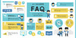 © neena  - Q&A ビジネス 人物 よくある質問 レイアウトデザインセット ( ベクター フレーム 吹き出し FAQ シンプル web デフォルメ 人 仕事 転職 会社 働く 男性  )