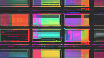 Wall Mural - Retro vhs scanlines and tv static noise overlay pattern pixel glitch texture dystopian backdrop