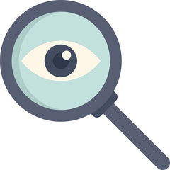 Wall Mural - magnifying glass is showing a human eye looking for information, observation and research concept