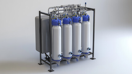 Poster - A reverse osmosis unit filtering water, highlighting the advanced filtration system and water recycling process