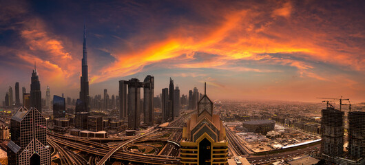 Wall Mural - Aerial view of downtown Dubai