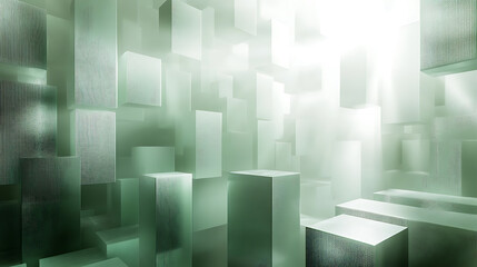 Poster - Abstract green watercolor background with organic shapes and textures dynamic backdrop design