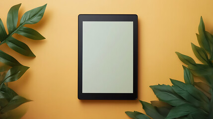 Aufkleber - Top view of an electronic reader mockup placed on a flat surface, perfect for showcasing digital reading devices in a modern and clean setting