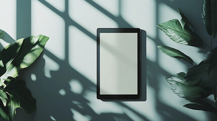 Poster - Top view of an electronic reader mockup placed on a flat surface, perfect for showcasing digital reading devices in a modern and clean setting