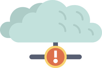Wall Mural - cloud computing network error alert showing a warning message