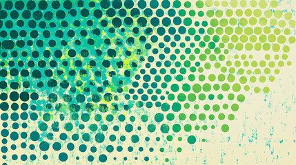 Aufkleber - Colorful green halftone pattern on a light background A green and blue dots gradient