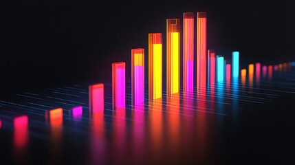 Aufkleber - A dynamic bar graph illustrating the upward trend in electricity consumption and power usage over time, highlighting the increasing demand for energy resources