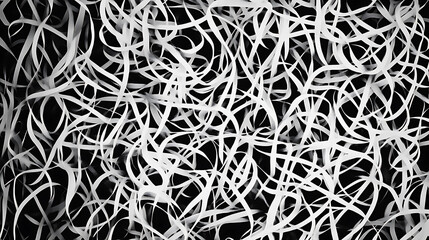 abstract black and white squiggly lines pattern