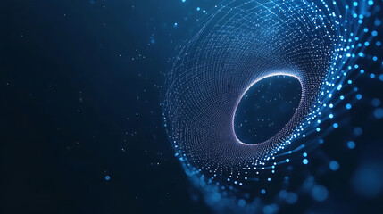 Poster - Abstract network connections with glowing nodes and lines on dark blue digital background futuristic technology concept illustration