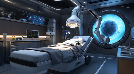 Leinwandbilder - Advanced robotic arm performing surgery in high-tech operating room