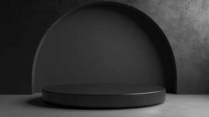 Poster - 3D rendering of a minimalistic empty cylinder podium Abstract geometric scene for product showcase template
