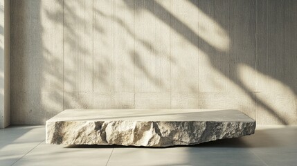 Poster - 3D Rendering of a Natural Stone Slab Podium