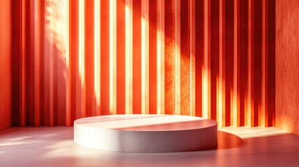 Aufkleber - Abstract background featuring a podium and wall 3D illustration 3D rendering