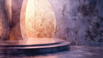 Aufkleber - Abstract background featuring a podium and wall scene created through 3D illustration and rendering