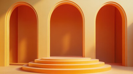 Poster - 3D rendered illustration of a podium background