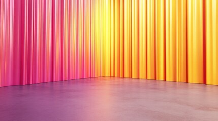 Aufkleber - Pink and yellow gradient wall in an abstract 3D rendering
