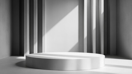 Fototapete - 3D rendering of an abstract geometric podium