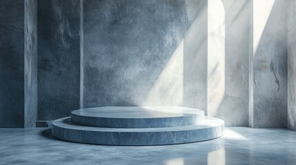 Aufkleber - Abstract background featuring a podium and wall scene created through 3D illustration and rendering