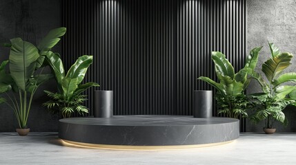 Fototapete - Minimalist Modern Podium for Product Display Showcase 3D Rendering