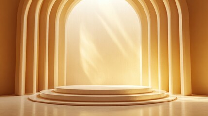 Poster - Minimalist podium scene backdrop 3D rendered illustration