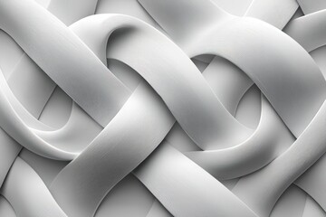 Leinwandbilder - abstract intertwined white ribbons with a grainy texture