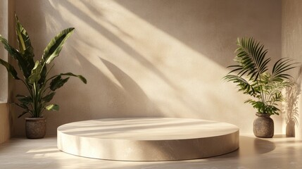 Poster - Geometric platform for minimal product showcase mockup and business presentation 3D rendering visual