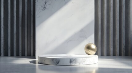 Aufkleber - Elegant abstract background featuring minimalist elements on a pedestal presented through 3D illustration and rendering