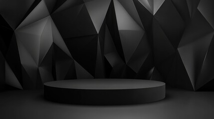 Poster - 3D black geometric podium display