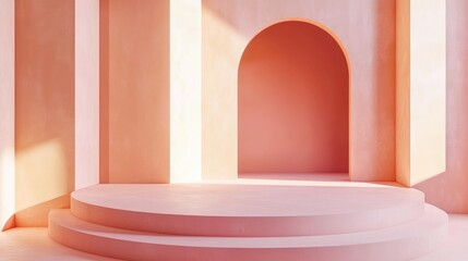 Aufkleber - Sleek geometric background in a minimalist style 3D illustration and rendering
