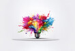 © joeycheung - A light bulb explodes with a burst of colorful paint, representing creativity and inspiration.