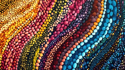 Poster - Colorful beans and lentils create a stunning abstract pattern, showcasing an artistic arrangement of natural materials. Generative AI