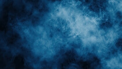 Aufkleber - Abstract Blue Smoke Swirls on a Dark Background