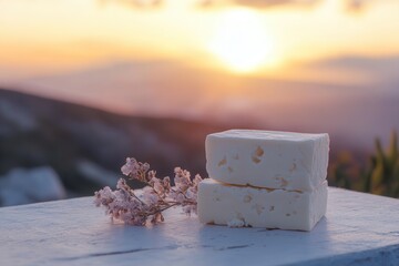 Wall Mural - Cheese feta on the table