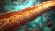 © Jiraporn - Detailed visualization of human artery with blood cells.