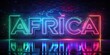 © Arnada - Futuristic Neon Typography of Africa in Low Light Photography: A Stunning Visual Representation of Culture and Modern Design with Vibrant Colors and Dynamic Effects