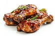 © LimeSky - Season teriyaki chicken with sesame seeds on a plain white backdrop Colored Blurred focus